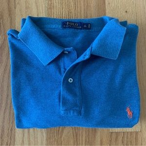 Ralph Lauren Long Sleeve Blue Polo Shirt Sz XLT